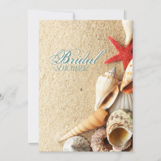 Invitation belle plage de sable de mer plage douche nuptiale (Devant)