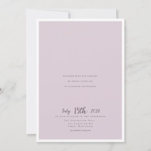 Invitation Belle Plage Vagues Décor Mariage d'été (Dos)