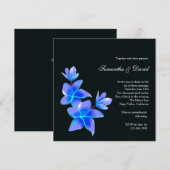 Invitation Belle Plumeria bleue (Devant / Derrière)