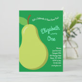 Invitation Belle poires aux fruits Enfants 1er anniversaire f (Debout devant)
