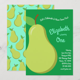 Invitation Belle poires aux fruits Enfants 1er anniversaire f