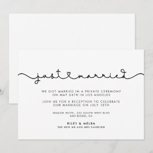 Invitation Belle police de coeur de connexion Mariée
