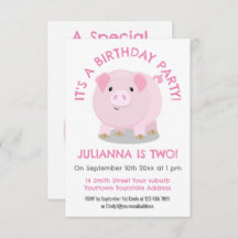 Belle poterie rose cochon ventré anniversaire pers