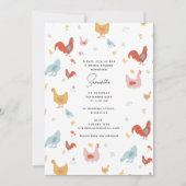 Invitation Belle poules de poulet et Fête des mariées de pous (Devant)