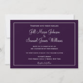 Invitation Belle prune et Mariage gris (Devant)