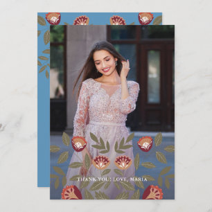 Invitation Belle Quinceanera Bleue Fiesta Merci Photo