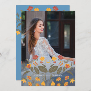 Invitation Belle Quinceanera Bleue Fiesta Merci Photo