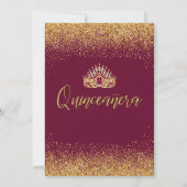 Invitation Belle Quinceañera de Bourgogne et d'or (Dos)