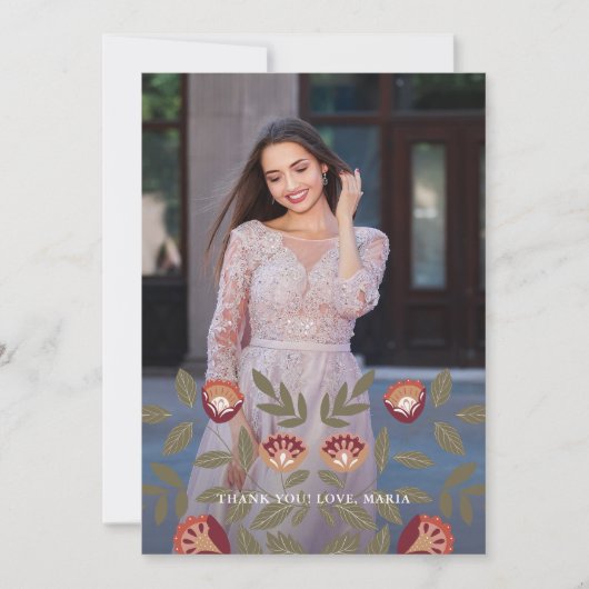 Invitation Belle Quinceanera Fiesta Merci Photo (Devant)