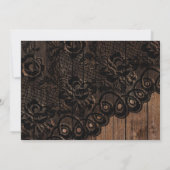 Invitation Belle réception de mariage Faux Wood et dentelle (Dos)