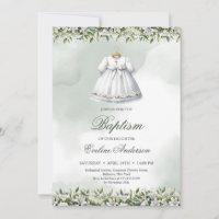 Belle robe blanche lys et rose Baptême