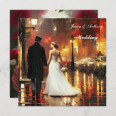 Invitation Belle robe blanche Mariage Tuxedo (Devant / Derrière)