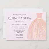 Invitation Belle robe de sirène rose pâle Quinceanera (Dos)