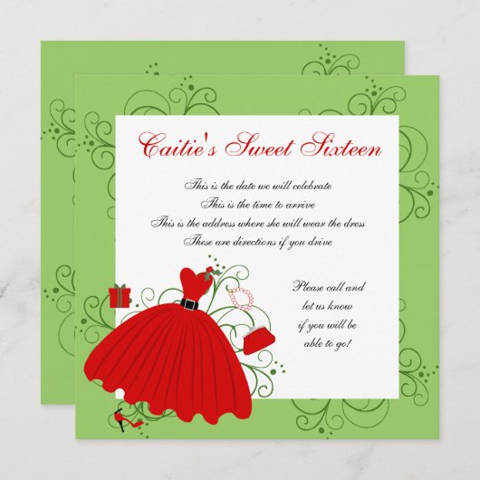 Invitation Belle robe de vacances (Devant / Derrière)