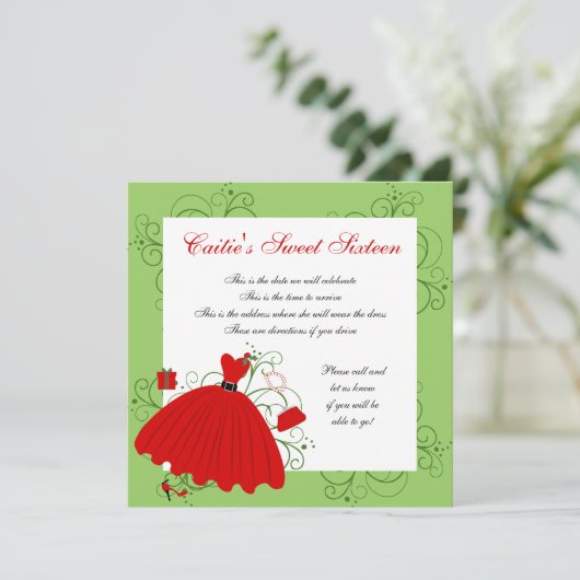 Invitation Belle robe de vacances (Debout devant)