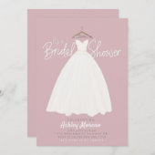 Invitation Belle robe Douche nuptiale couleur personnalisable (Devant / Derrière)