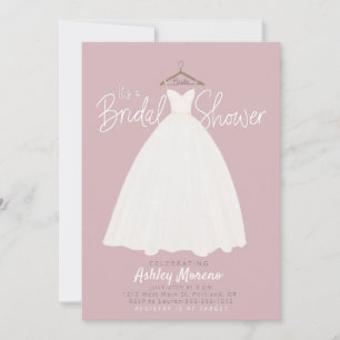 Invitation Belle robe Douche nuptiale couleur personnalisable