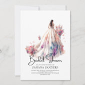 Invitation Belle robe rose Mariage  Fête des mariées (Devant)
