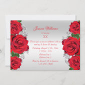 Invitation Belle Romantique Roses Rouges Anniversaire (Devant)