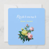 Invitation belle rose et jaune rose fleurs nuptiale (Dos)