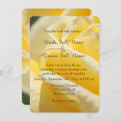 Invitation belle rose jaune photo mariage (Devant / Derrière)