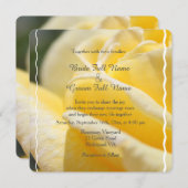 Invitation belle rose jaune photo mariage (Devant / Derrière)