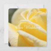 Invitation belle rose jaune photo mariage (Dos)