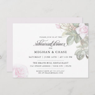 Invitation Belle rose peinte Roses BarefootBride™