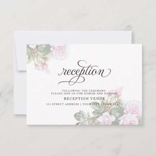 Invitation Belle rose peinte Roses BarefootBride™ (Devant)