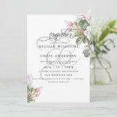 Invitation Belle rose peinte Roses BarefootBride™ (Debout devant)