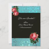 INVITATION BELLE ROSE PINK  MONOGRAMME DAMAS BLEU NOIR (Dos)