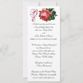 INVITATION BELLE ROSE ROSE AQUA BLEU TEAL MONOGRAMME FLORAL (Dos)