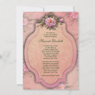Invitation Belle rose rose bat mitzvah