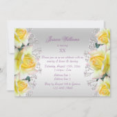 Invitation Belle Roses Jaunes Fleurs Anniversaire (Devant)