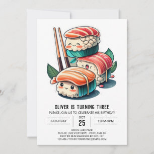 Invitation Belle rouleau de sushi Printemps
