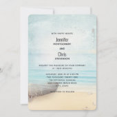 Invitation Belle scène de plage avec Mariage de bateau et de  (Devant)
