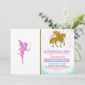 Invitation Belle silhouette de fée fille (Debout devant)