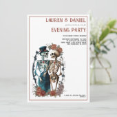 Invitation Belle Skeleton Couple QR Soirée Mariage (Debout devant)