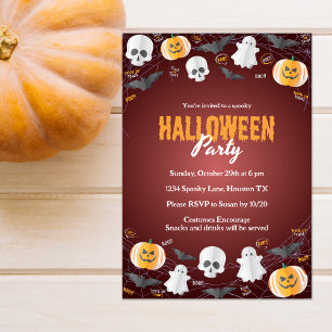 Invitation Belle soirée costume pour enfants ou traiter Hallo