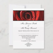 Invitation Belle Soirée Mariage Rose rouge - Blanc (Devant)