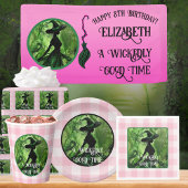 Invitation Belle Sorcière rose & vert N'importe quel âge Anni