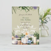 Invitation Belle spa fleur de lotus anniversaire (Debout devant)