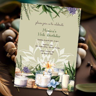 Invitation Belle spa fleur de lotus anniversaire