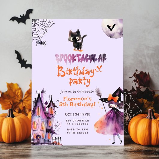 Invitation Belle Spooktacular anniversaire fête d'Halloween