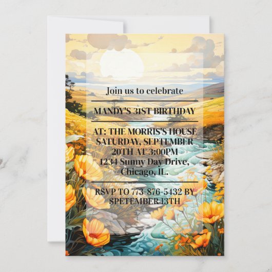 Invitation Belle Spring Country Creek fête d'anniversaire (Devant)