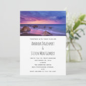 Invitation Belle Sunset Coastal Photographie Mariage (Debout devant)
