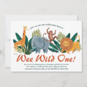 Invitation Belle Sweet Safari Animaux Anniversaire (Devant)