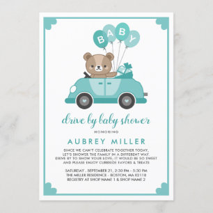 Invitation Belle Teddy Bear Drive Par Baby shower