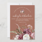 Invitation Belle Terracotta Boho Photo Florale (Devant)