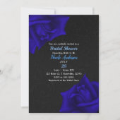 Invitation Belle texture noire Fête des mariées Rose Bleue (Devant)